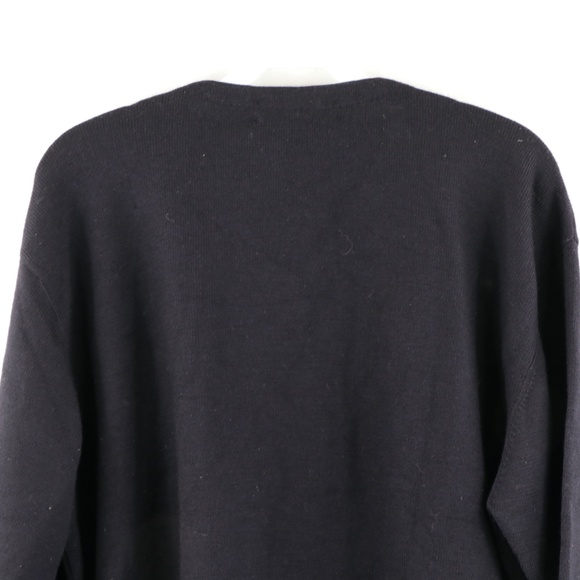 Bugatchi Uomo V Neck Striped Sweater Blue - Picture 8 of 9